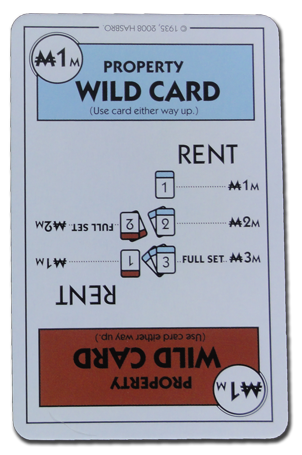 Monopoly Deal Photos: Light Blue And Brown Wildcard Card