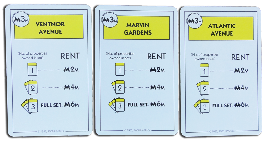 Monopoly Deal Photos: Yellow Property Card